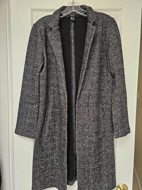 Forever 21 Textured Weave Coat Speckled Gray Size S